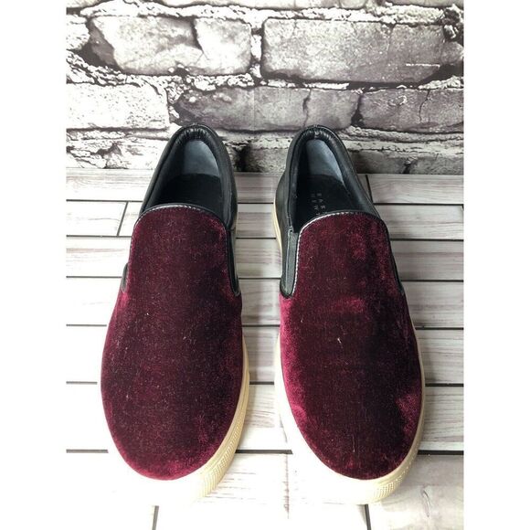 Barney’s New York Red Velvet Suede Slip On Casual Sneakers Shoes Women 36EU/6M U - Picture 11 of 16